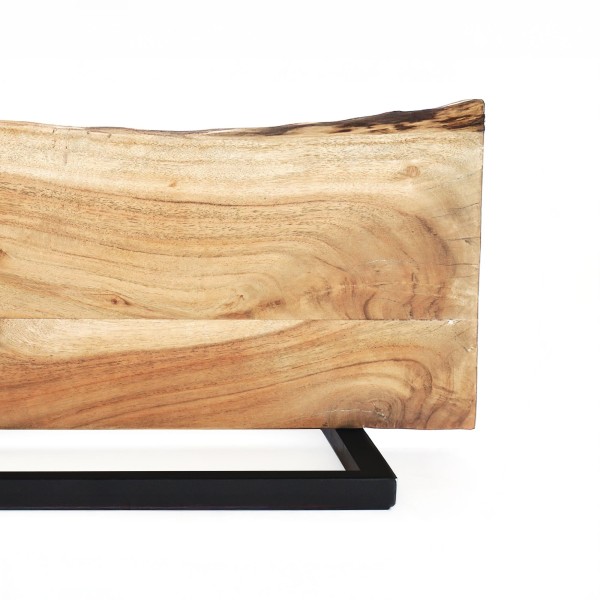 Etagère murale 50 cm avec plateau en bois massif à bord naturel