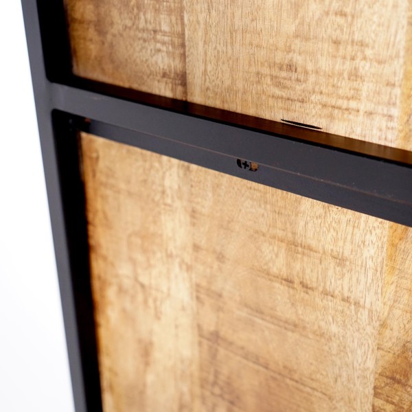 Bibliothèque étagère en métal et bois naturel 140cm - Diane