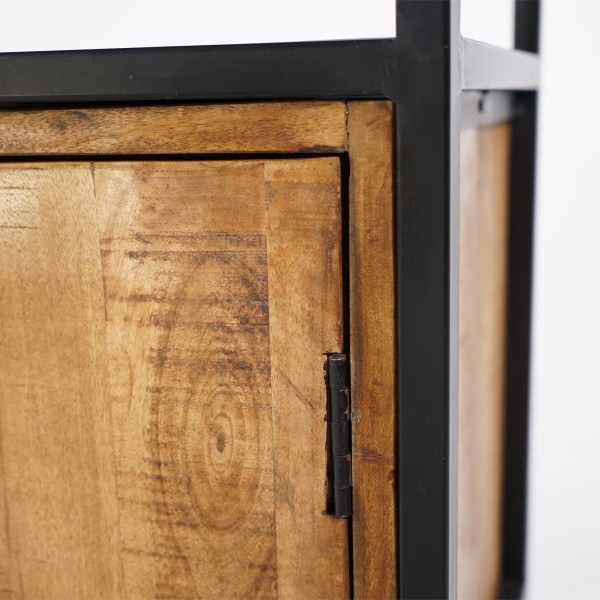 Bibliothèque étagère en métal et bois naturel 140cm - Diane