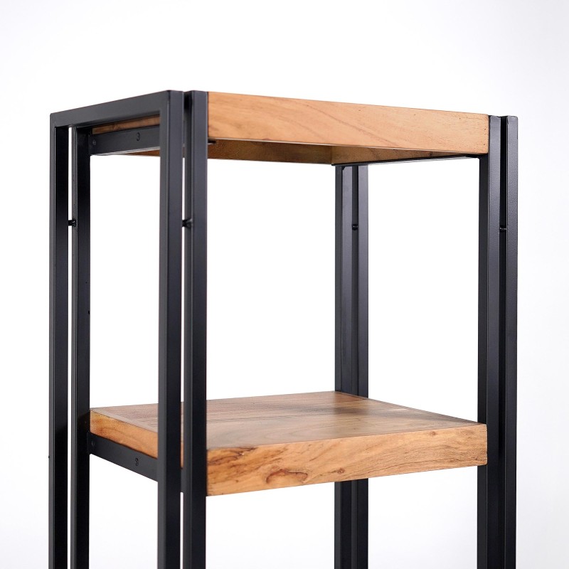 Colonne industrielle en bois massif et métal 50 x 180 - Liverpool