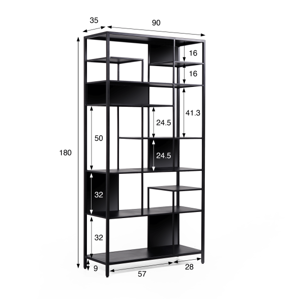 Étagère en métal noir 90 x 180 cm - New York