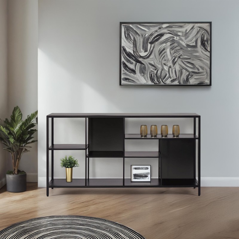 Étagère en métal noir 140 x 75 cm - New York