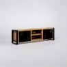 Meuble TV 160 cm en bois massif et métal - Kansas