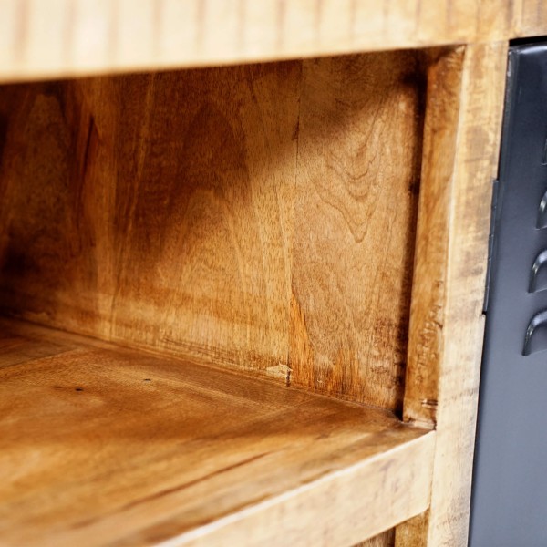 Meuble TV 160 cm en bois massif et métal - Kansas
