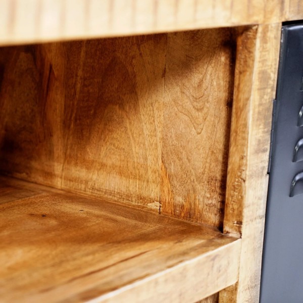 Meuble TV 200 cm en bois massif et métal  - Kansas