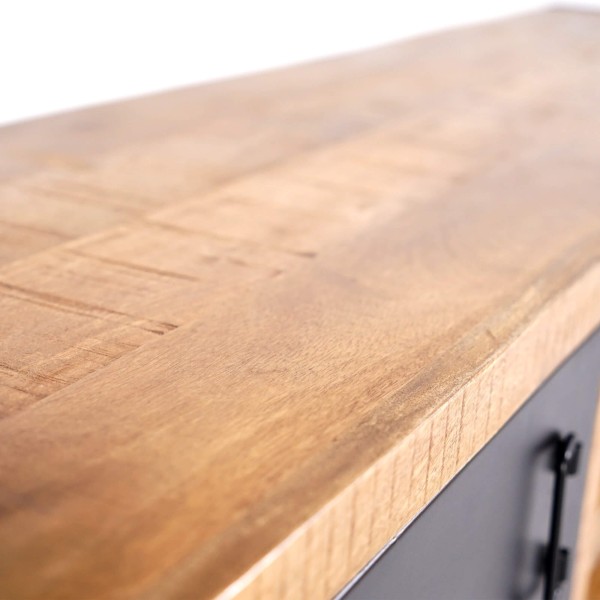 Meuble TV 200 cm en bois massif et métal  - Kansas