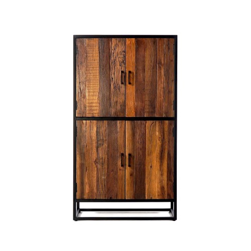 Buffet haut 90cm en bois recyclé - Recycled