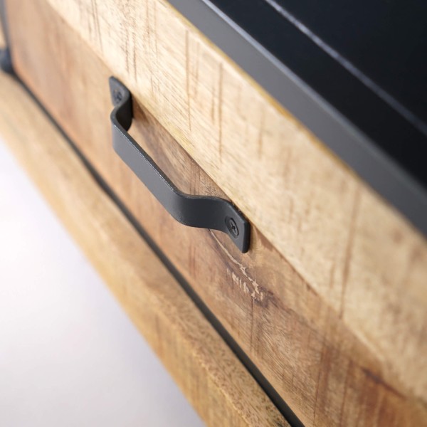 Meuble TV 150 cm en bois massif et métal - Cambridge