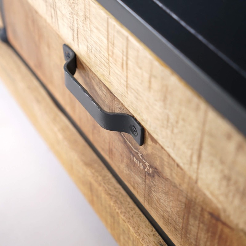Meuble TV 150 cm en bois massif et métal - Cambridge