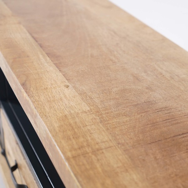 Meuble TV 200 cm en bois massif et métal  - Cambridge