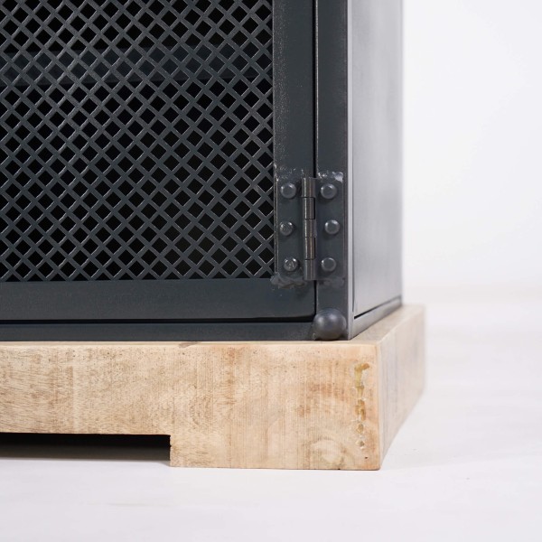 Meuble TV 200 cm en bois massif et métal  - Cambridge