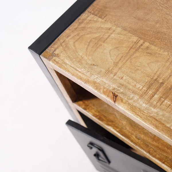 Table de nuit en bois et métal - Kansas