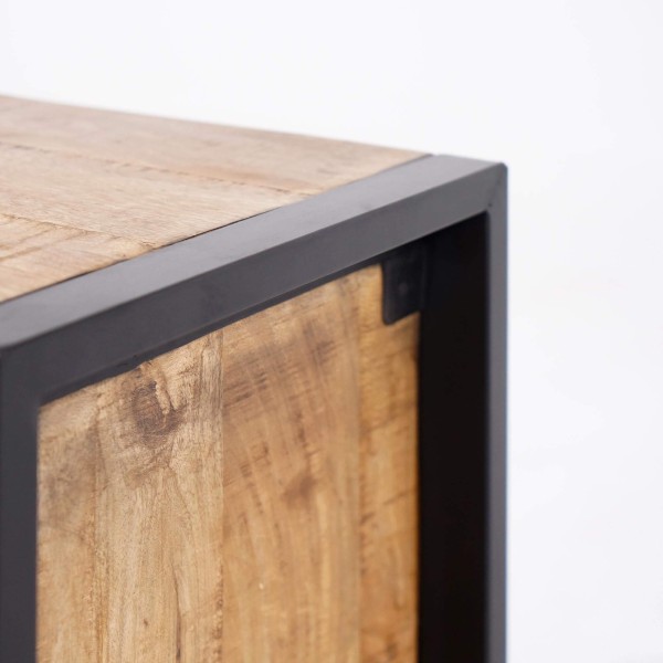 Table de nuit en bois et métal - Kansas