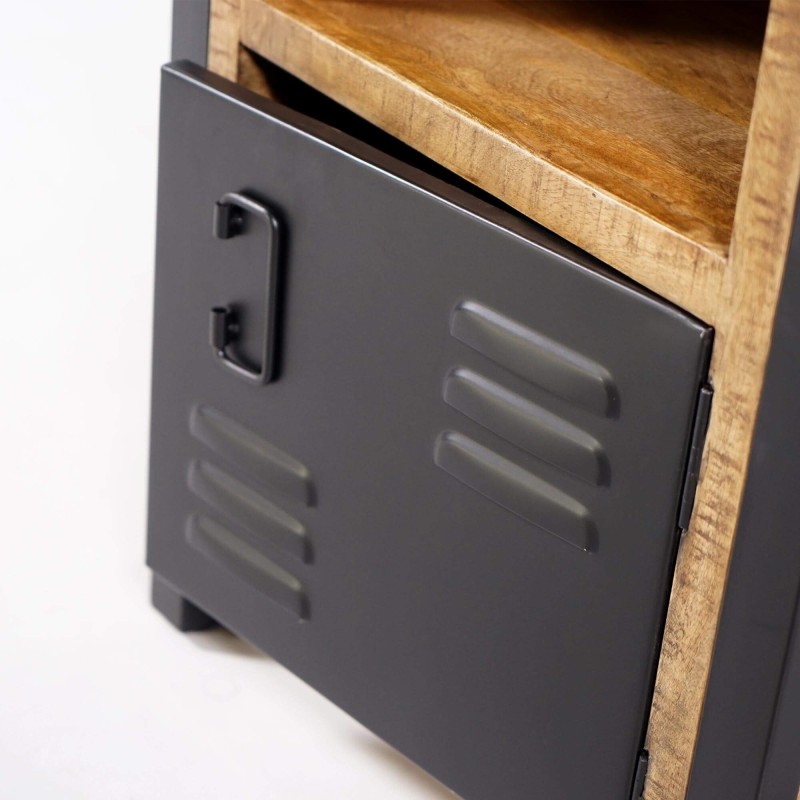 Table de nuit en bois et métal - Kansas