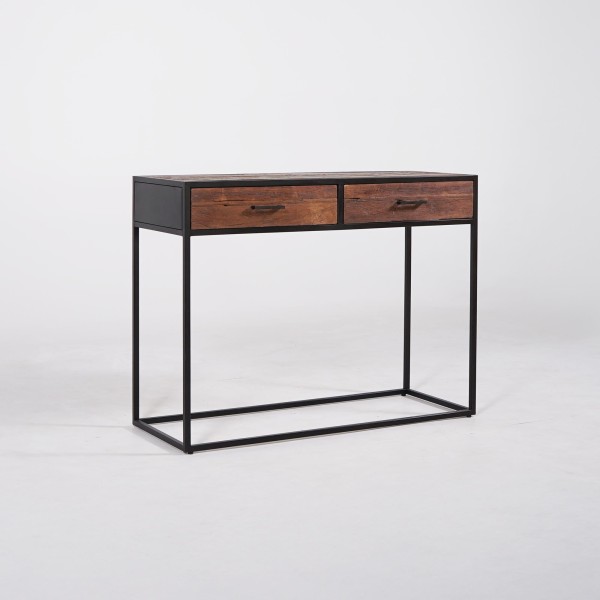 Console industrielle en bois recyclé - Recycled