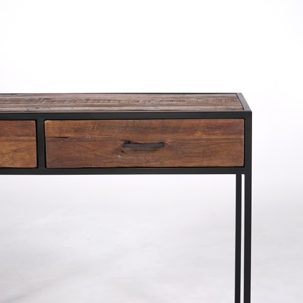 Console industrielle en bois recyclé - Recycled