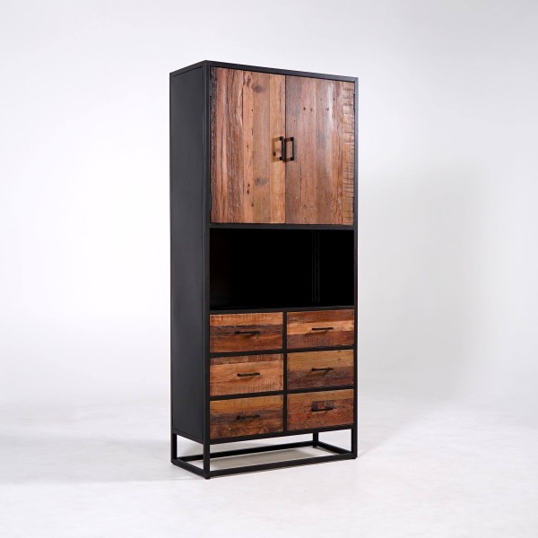 Armoire industrielle en bois recyclé - Recycled