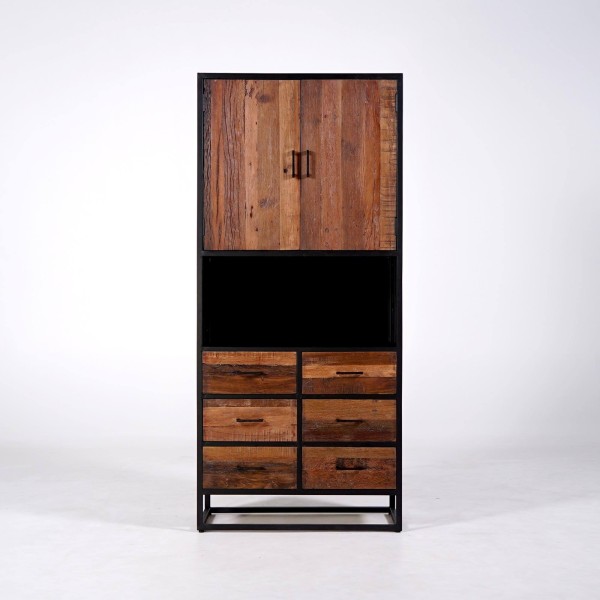 Armoire industrielle en bois recyclé - Recycled