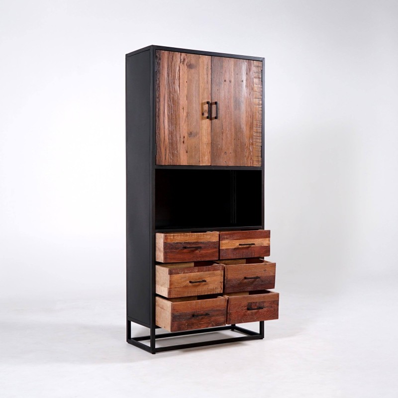 Armoire industrielle en bois recyclé - Recycled