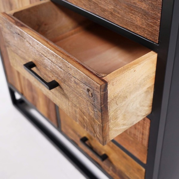 Petit buffet industriel en bois recyclé 1 porte - Recycled
