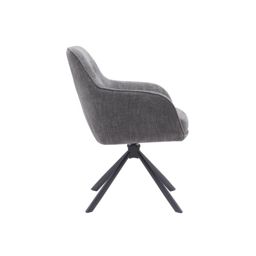 Chaise de salle à manger pivotante en tissu anthracite - Avola