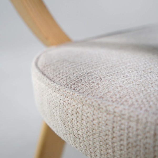 Chaise de salle à manger en chêne naturel et tissu beige - Svea