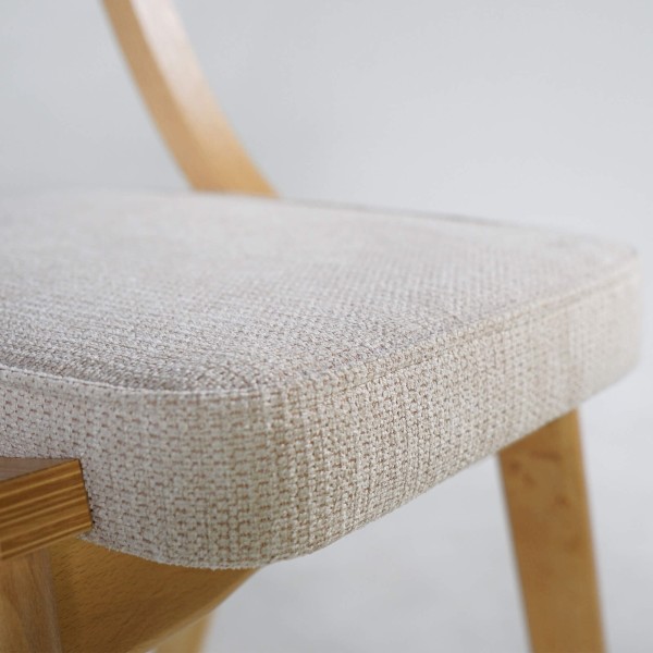 Chaise de salle à manger en chêne naturel et tissu beige - Svea