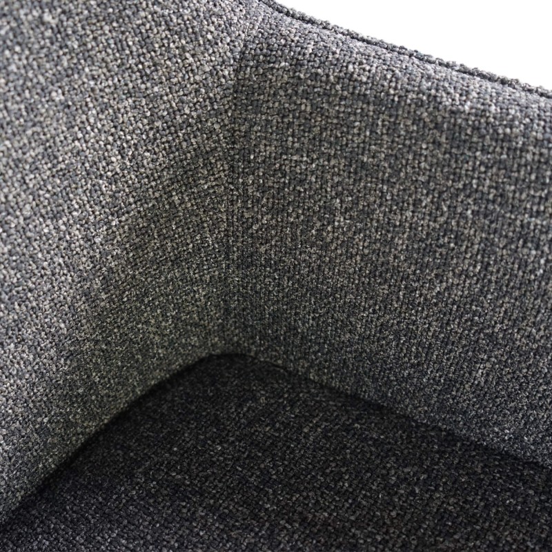 Chaise de salle à manger pivotante en tissu gris foncé chiné - Alma