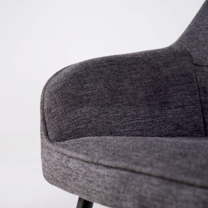 Chaise de salle à manger en tissu gris foncé - Nolan Square