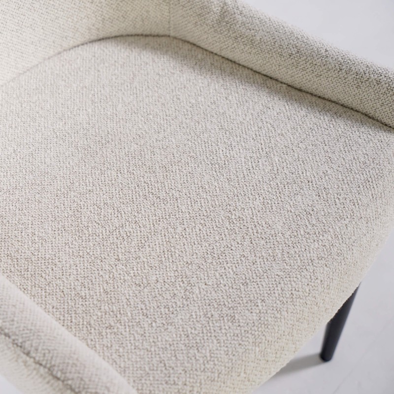 Chaise de salle à manger en tissu bouclé blanc - Ontario