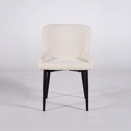 Chaise de salle à manger en tissu bouclé blanc - Ontario