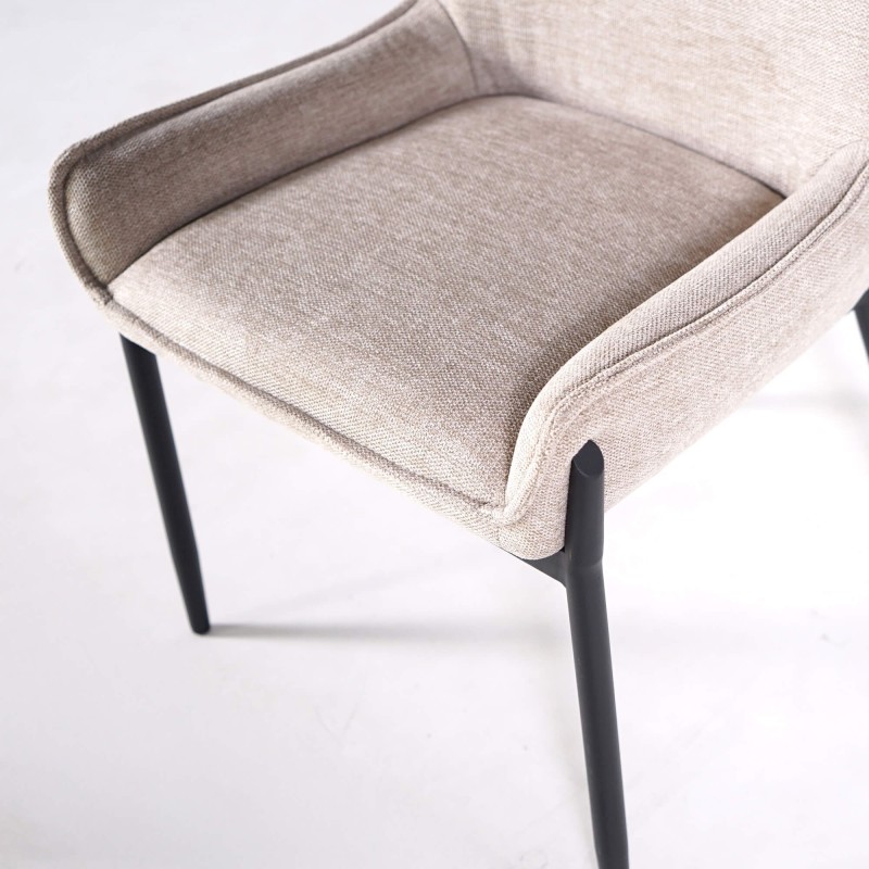 Chaise de salle à manger en tissu couleur sable - Calgary