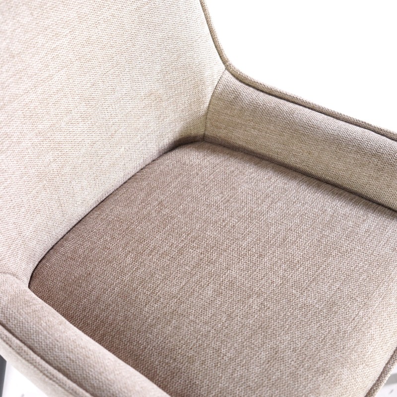 Chaise de salle à manger en tissu couleur sable - Calgary