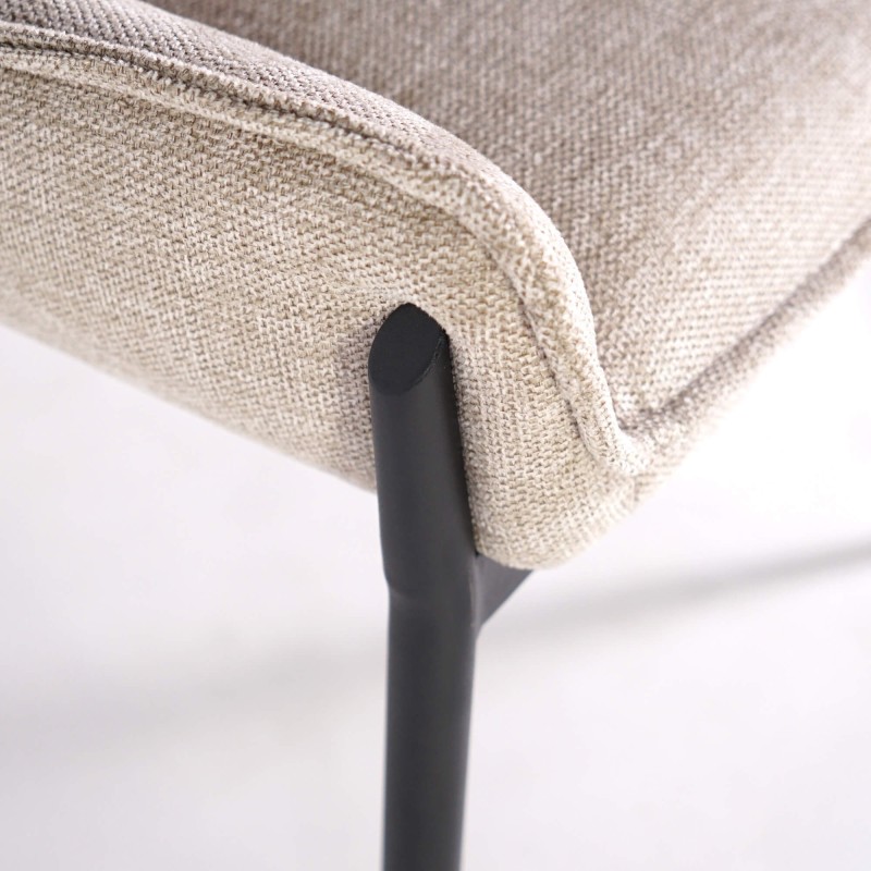 Chaise de salle à manger en tissu couleur sable - Calgary