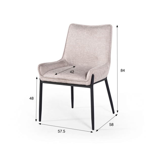 Chaise de salle à manger en tissu couleur sable - Calgary