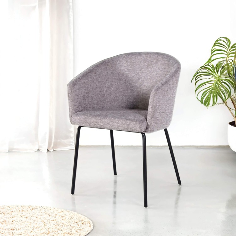 Chaise de salle à manger en tissu gris clair - Easton Chaise de salle à manger en tissu gris clair - Easton