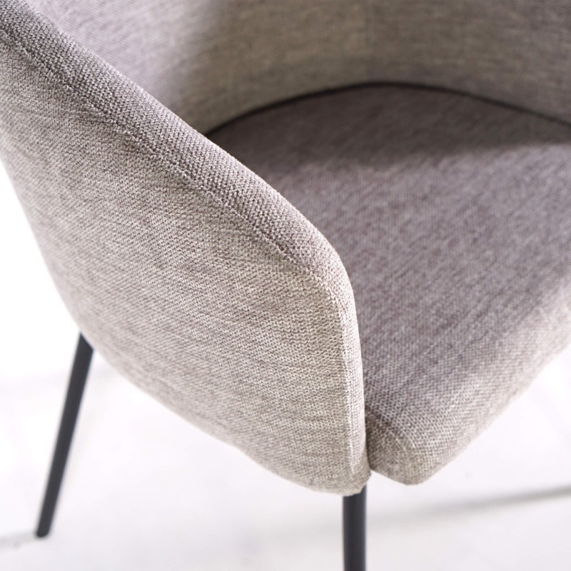 Chaise de salle à manger en tissu gris clair - Easton Chaise de salle à manger en tissu gris clair - Easton