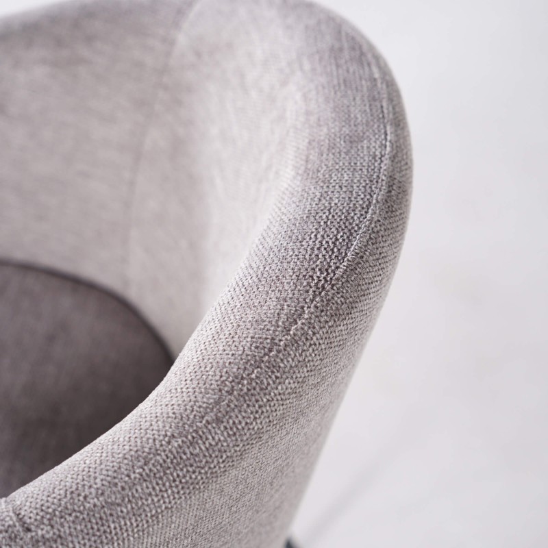 Chaise de salle à manger en tissu gris clair - Easton