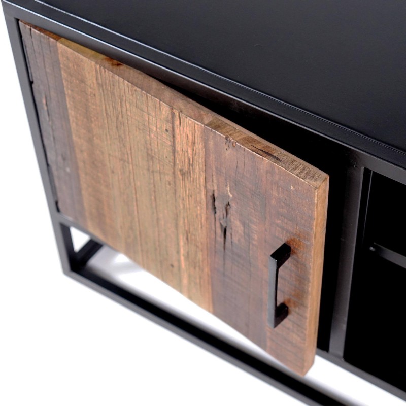 Meuble TV industriel en bois recyclé - Recycled
