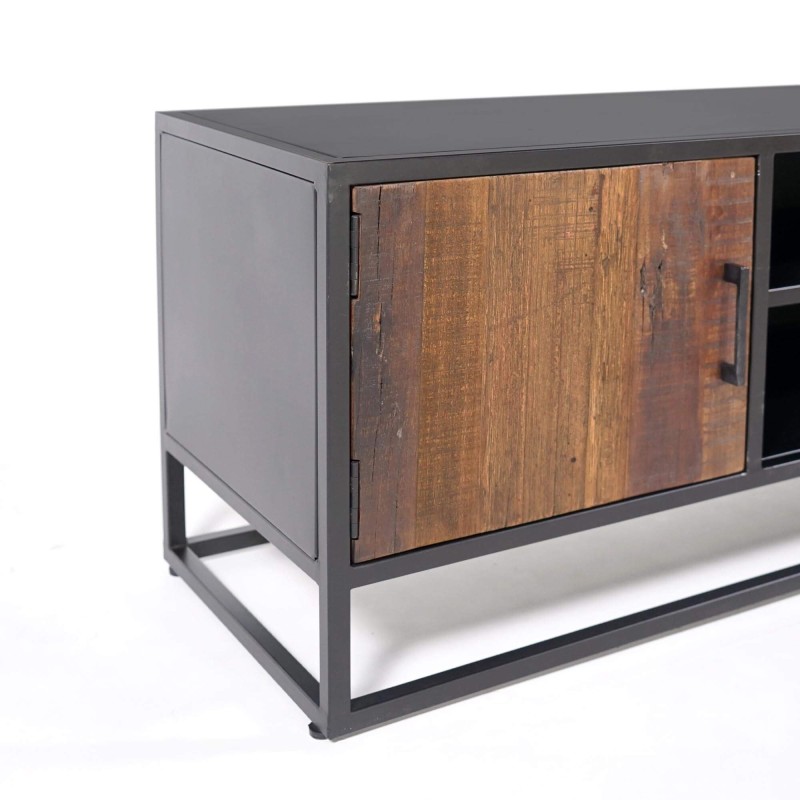 Meuble TV industriel en bois recyclé - Recycled