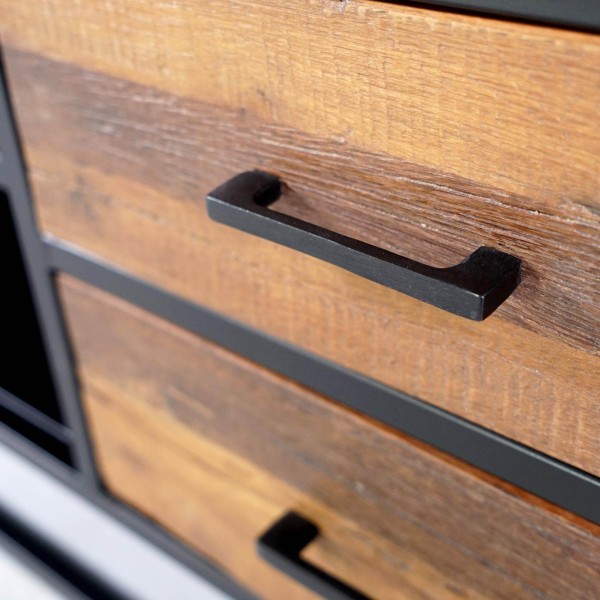 Meuble TV industriel en bois recyclé - Recycled