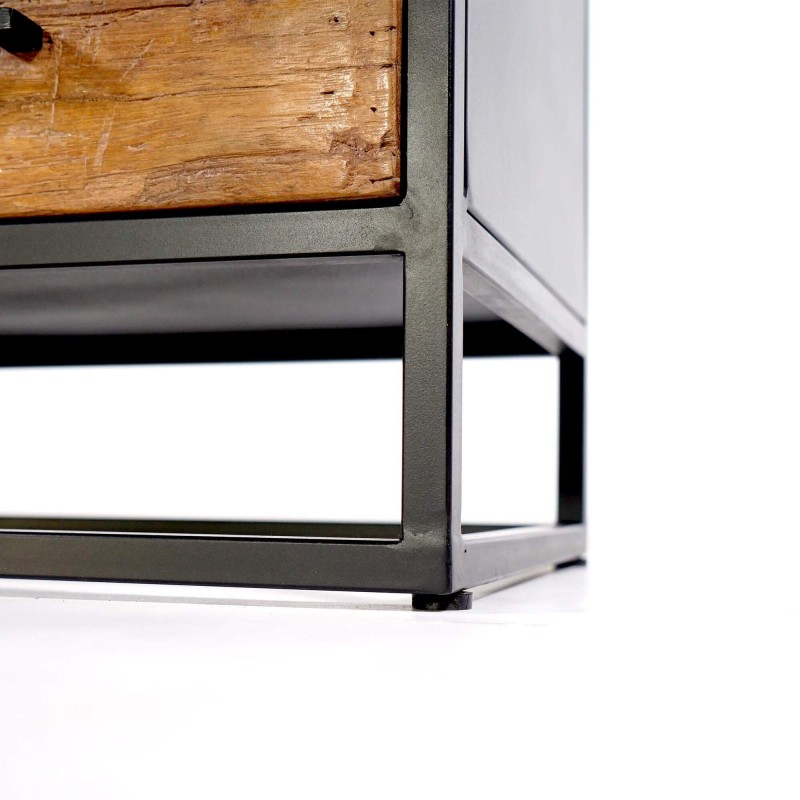 Meuble TV industriel en bois recyclé - Recycled