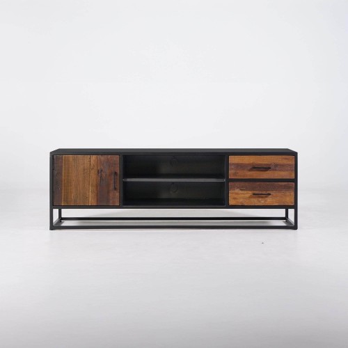 Meuble TV industriel en bois recyclé - Recycled
