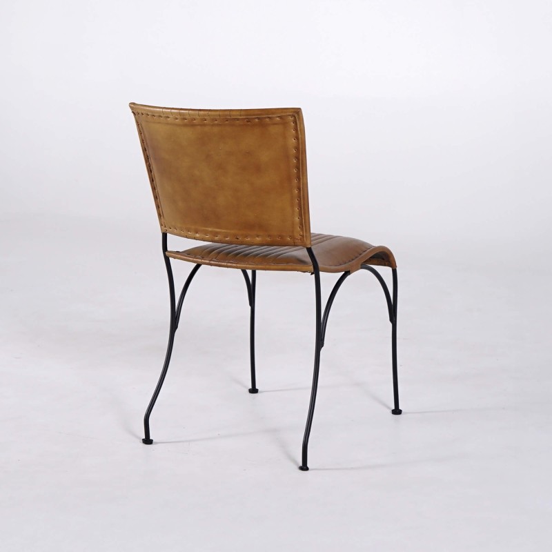 Chaise vintage en cuir brun - Cosy