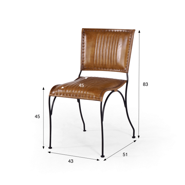Chaise vintage en cuir brun - Cosy
