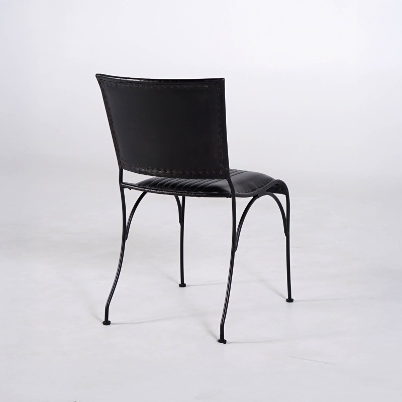 Chaise vintage en cuir noir - Cosy