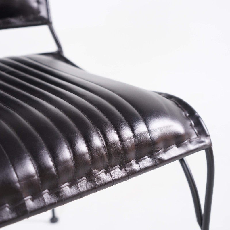 Chaise vintage en cuir noir - Cosy