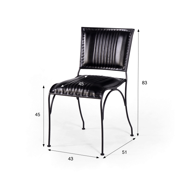 Chaise vintage en cuir noir - Cosy