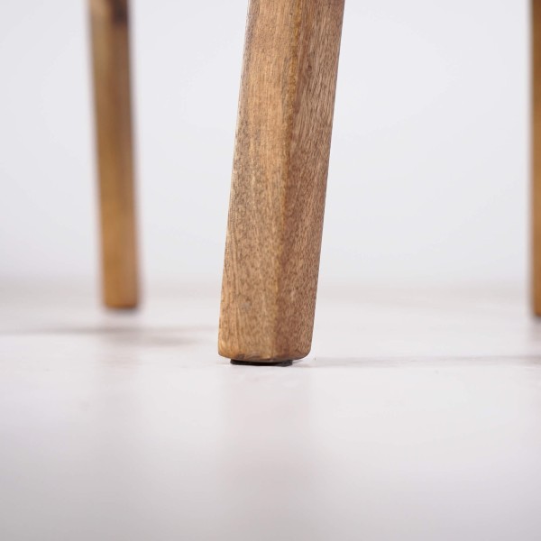 Chaise en bois naturel et tissu beige - Elegance