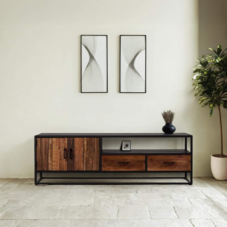 Meuble TV en bois recyclé 160 cm - Recycled